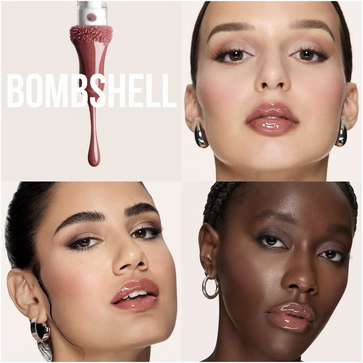 Lip gloss Huda beauty shade bombshell